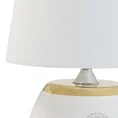Lampka na podstawie z dolomitu z motywem złotych liści miłorzębu - 18 x 18 x 40 cm - biały 4