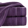Ręcznik POLA z żakardową bordiurą zdobioną stebnowaniem - 70 x 140 cm - fioletowy 1