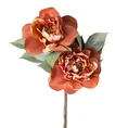 KAMELIA sztuczny kwiat dekoracyjny z jedwabistej tkaniny - ∅ 11 x 44 cm - pomarańczowy 1
