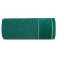 Ręcznik z welurową bordiurą przetykaną błyszczącą nicią - 50 x 90 cm - butelkowy zielony 3