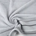 Ręcznik LIVIA  z kolorowymi paskami tkanymi we wzór jodełki - 50 x 90 cm - jasnopopielaty 4
