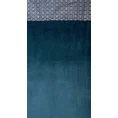 Zasłona ELEN z welwetu z ozdobnym pasem z jasnozłotym nadrukiem geometrycznym w górnej części - 140 x 250 cm - niebieski 9