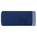Komplet 2 szt ręczników KOS z  ozdobną żakardową bordiurą w paseczki - 36 x 25 x 12 cm - granatowy 6