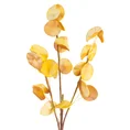 Gałązka z liśćmi - sztuczny kwiat dekoracyjny z pianki foamirian - 90 cm - żółty 1