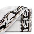 EVA MINGE Ręcznik EVA 6 z puszystej bawełny z bordiurą zdobioną designerskim nadrukiem - 30 x 50 cm - biały 1