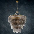 Lampa  DAKOTA ze szklanymi zawieszkami z dymionego szkła - ∅ 67 x 100 cm - złoty 5