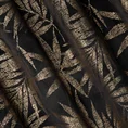 Zasłona ELENA z miękkiego welwetu ze złotym nadrukiem liści - 140 x 250 cm - czarny 7