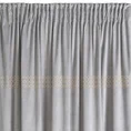 DIVA LINE Zasłona z welwetu zdobiona pasem geometrycznego wzoru z drobnych jasnozłotych dżetów - 140 x 270 cm - jasnoszary 4