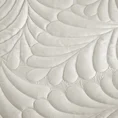Narzuta  z  welwetu pikowana metodą tradycyjnego szycia we wzór liści - 220 x 240 cm - kremowy 5