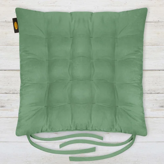 ADORE dwustronna welurowa poduszka siedziskowa na krzesło z szesnastoma pikowaniami, gramatura 195 g/m2 - 40 x 40 x 6 cm - miętowy