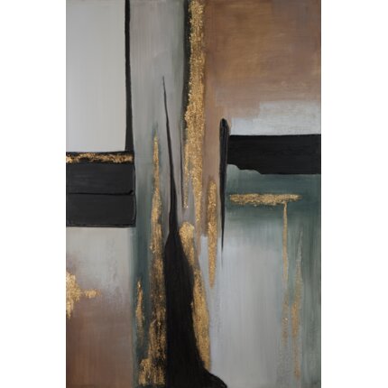 Obraz COLLAGE 4 abstrakcyjny, ręcznie malowany na płótnie 80 x 120 cm beżowy,biały