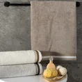 Ręcznik do rąk 30x50 cm bawełniany kolor beżowy z bordiurą w pasy 550 g/m2 NIKO - 30 x 50 cm - beżowy 4