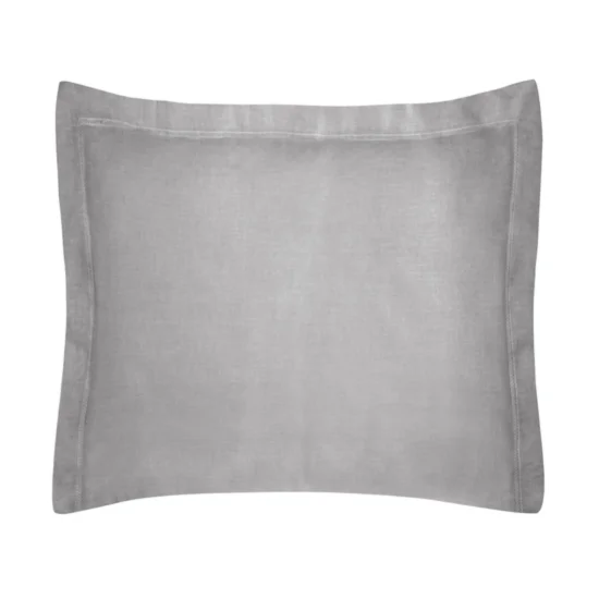 NOVA COLOUR Poszewka na poduszkę bawełniana z satynowym połyskiem i ozdobną kantą - 50 x 70 cm - stalowy