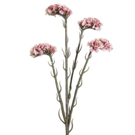 ZATRWIAN WRĘBNY sztuczny kwiat dekoracyjny z płatkami z jedwabistej tkaniny - 64 cm - różowy