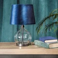 Lampa stołowa JOY na pękatej podstawie z transparentnego szkła z błyszczącym abażurem z welwetu - ∅ 25 x 40 cm - ciemnozielony 6