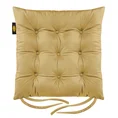 Dwustronna welwetowa poduszka siedziskowa na krzesło z dziewięcioma pikowaniami, gramatura 260 g/m2 - 40 x 40 x 6 cm - miodowy 2