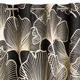 Zasłona VENUS z tkaniny szenilowej z nadrukiem z motywem liści miłorzębu - 140 x 250 cm - czarny 5