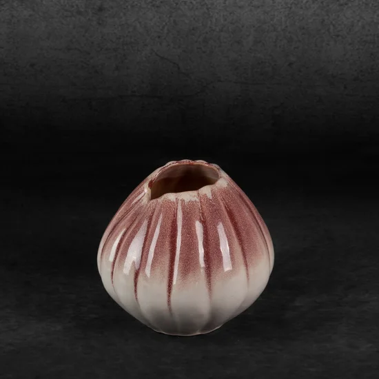 Wazon ceramiczny EVITA z efektem ombre - ∅ 18 x 14 cm - kremowy