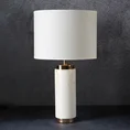 Lampa ceramiczna dekoracyjna MELANI zdobiona marmurkowym wzorem - 32 x 32 x 42 cm - biały 1