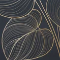 LIMITED COLLECTION Pościel VICTORIA 4 z makosatyny bawełnianej łącząca motywy geometryczne i botaniczne SIŁA ZŁOTA - 160 x 200 cm - grafitowy 2