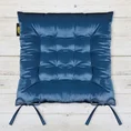 Dwustronna welwetowa poduszka siedziskowa na krzesło z szesnastoma pikowaniami, gramatura 260 g/m2 - 40 x 40 x 6 cm - granatowy 1