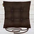 ADORE dwustronna welurowa poduszka siedziskowa na krzesło z czterema pikowaniami, gramatura 195 g/m2 - 40 x 40 x 8 cm - ciemnobrązowy 1