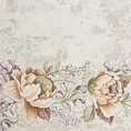Obrus z grubszej tkaniny gobelinowej z nicią szenilową z motywem kwiatów - 100 x 100 cm - naturalny 2