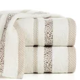 Ręcznik TESSA z bordiurą w cętki inspirowany dziką naturą - 30 x 50 cm - kremowy 1