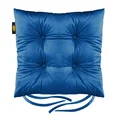 Dwustronna welwetowa poduszka siedziskowa na krzesło z czterema pikowaniami, gramatura 260 g/m2 - 40 x 40 x 8 cm - granatowy 2