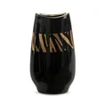 Wazon ceramiczny SELENA  czarny ze złotym zdobieniem - 14 x 8 x 28 cm - czarny 2