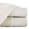 EWA MINGE Ręcznik KARINA w kolorze beżowym, zdobiony aplikacją z cyrkonii na miękkiej szenilowej bordiurze - 50 x 90 cm - beżowy 1