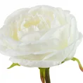 RÓŻA kwiat sztuczny dekoracyjny z płatkami z jedwabistej tkaniny - dł. 68 cm śr. kwiat 12 cm - biały 2