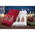 Ręcznik świąteczny SANTA 15 bawełniany z aplikacją z choinkami i drobnymi kryształkami - 50 x 90 cm - czerwony 8