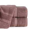 ELLA LINE ręcznik bawełniany TAYLOR z ozdobnym stebnowaniem i bordiurą w paseczki - 50 x 90 cm - brązowy 1