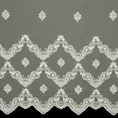 Tkanina firanowa etamina  haftowana w ornamentowy wzór - 290 cm - kremowy 4
