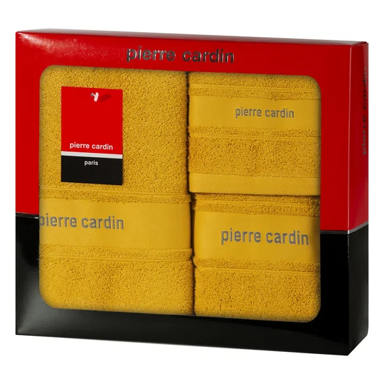 PIERRE CARDIN Komplet ręczników NEL w eleganckim opakowaniu, idealne na prezent! - 40 x 34 x 9 cm - musztardowy