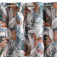 Zasłona gotowa MARILA z tkaniny typu oxford zdobiona nadrukiem malowanych pędzlem liści - 140 x 270 cm - stalowy 6