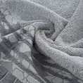 Ręcznik ROSSI z żakardową bordiurą w kwiaty i marszczeniem - 50 x 90 cm - szary 5
