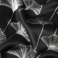 Zasłona zaciemniająca ze srebrnym nadrukiem z liśćmi miłorzębu - 135 x 250 cm - czarny 8