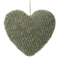 Ozdoba choinkowa IRIN serce z dzianiny w stylu eko - 9 x 3 x 10 cm - zielony 2