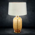 LIMITED COLLECTION Lampa stołowa LUNA 5 z podstawą łączącą szkło i metal oraz welwetowym abażurem BLASK BIELI - ∅ 40 x 69 cm - biały 1