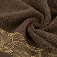 Ręcznik AGIS z żakardową bordiurą z motywem liści, ZERO TWIST - 50 x 90 cm - brązowy 5