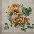 Bieżnik gobelinowy z wzorem kwiatów słonecznika - 40 x 100 cm - naturalny 2