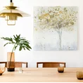 Obraz TREE ręcznie malowany na płótnie dekorowany brokatem i kryształkami - 40 x 40 cm - biały 3
