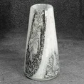 Wazon LUCAS wykonany ręcznie ze szkła artystycznego - 11 x 11 x 22 cm - kremowy 1