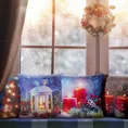 Poszewka z motywem świątecznym i światełkami ledowymi  - świecąca - 40 x 40 cm - granatowy 3