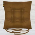ADORE dwustronna welurowa poduszka siedziskowa na krzesło z czterema pikowaniami, gramatura 195 g/m2 - 40 x 40 x 8 cm - jasnobrązowy 1