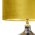 Lampa stołowa KATIE na szklanej podstawie z przecieranego szkła czarno-złota z welwetowym złotym abażurem - ∅ 40 x 62 cm - musztardowy 2