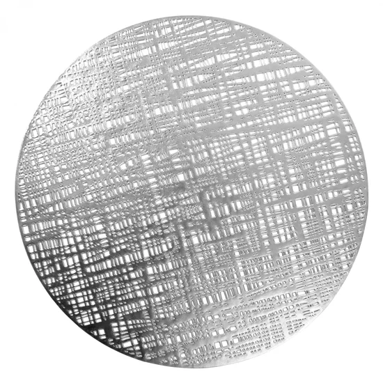 Podkładka  okrągła z ażurowym wzorem srebrna - ∅ 38 cm - srebrny