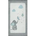 Dywan BABY do pokoju dziecięcego z motywem słonika i niebieskich chmurek - 80 x 150 cm - popielaty 2